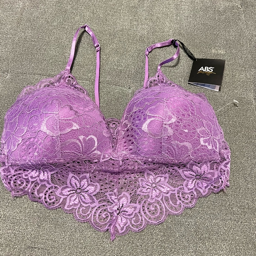 Bralette Allen Schwartz Abs Purple NWT Size XL
